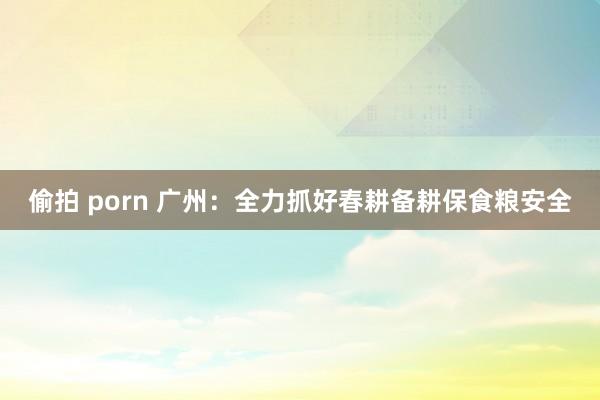 偷拍 porn 广州：全力抓好春耕备耕保食粮安全