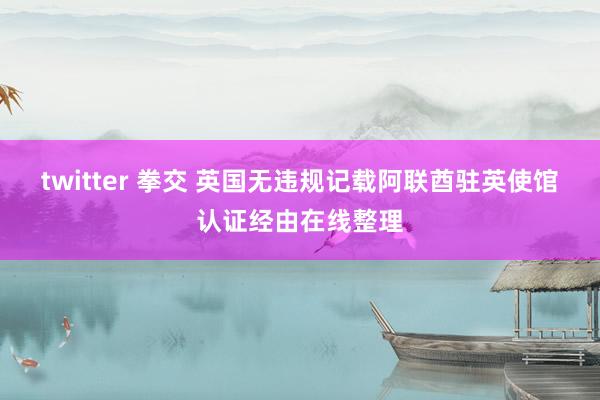 twitter 拳交 英国无违规记载阿联酋驻英使馆认证经由在线整理