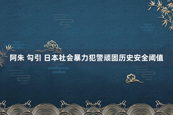 阿朱 勾引 日本社会暴力犯警顽固历史安全阈值