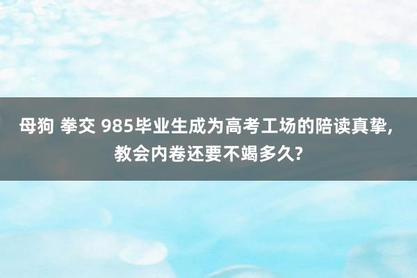 母狗 拳交 985毕业生成为高考工场的陪读真挚, 教会内卷还要不竭多久?
