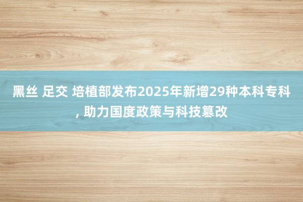 黑丝 足交 培植部发布2025年新增29种本科专科, 助力国度政策与科技篡改
