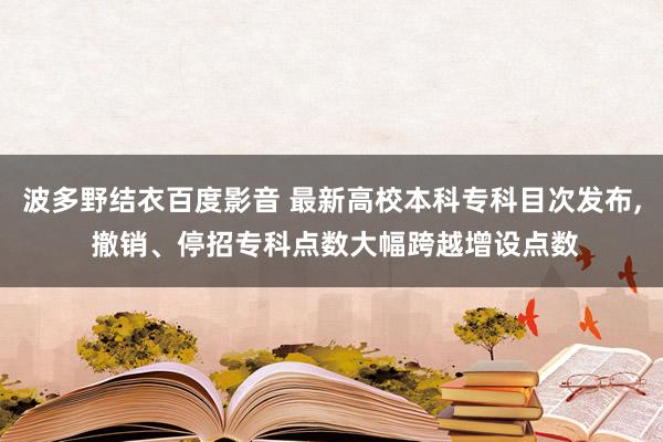 波多野结衣百度影音 最新高校本科专科目次发布, 撤销、停招专科点数大幅跨越增设点数