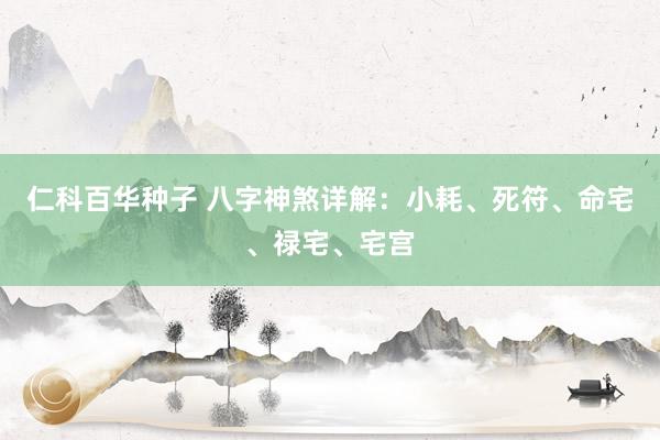 仁科百华种子 八字神煞详解：小耗、死符、命宅、禄宅、宅宫