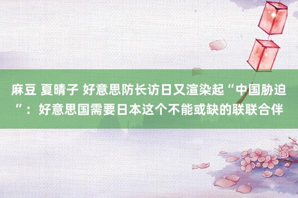 麻豆 夏晴子 好意思防长访日又渲染起“中国胁迫”：好意思国需要日本这个不能或缺的联联合伴