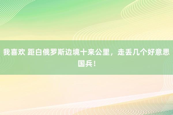 我喜欢 距白俄罗斯边境十来公里，走丢几个好意思国兵！